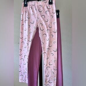 btween Pink Leggings and Rainbow with Gold Details Leggings